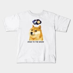 Doge To The Moon Funny Crypto Kids T-Shirt